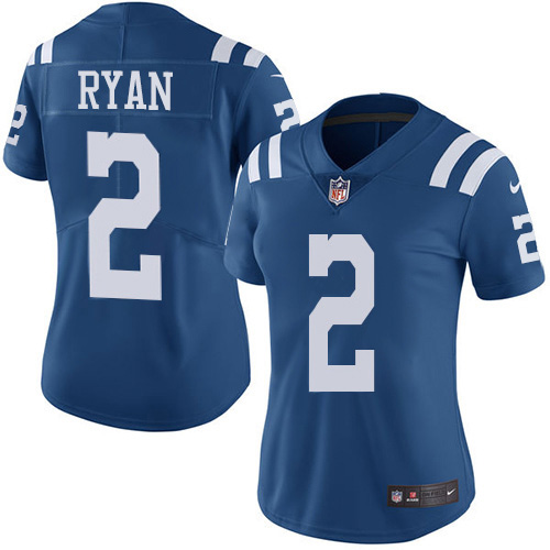 Colts #2 Matt Ryan Royal Blue Women's Stitched Limited Rush Jersey cheap jerseys for sale - CheapJerseys.Shop