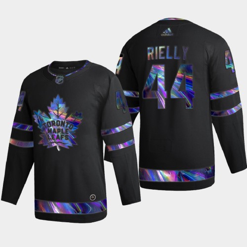 Toronto Maple Toronto Maple Leafs #44 Morgan Rielly Men's Iridescent Holographic Collection Jersey - Black Men's cheap jerseys for sale - CheapJerseys.Shop