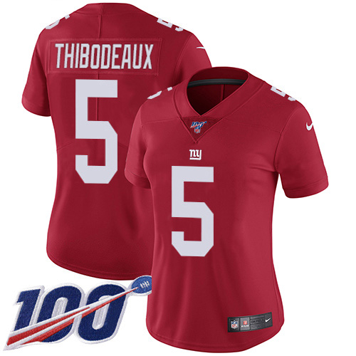 Giants #5 Kayvon Thibodeaux Red Women's Alternate Women's Stitched 100th Season Vapor Limited Jersey cheap jerseys for sale - CheapJerseys.Shop
