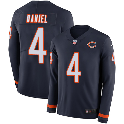 Chicago Bears #4 Chase Daniel Navy Blue Team Color Men's Stitched Limited Therma Long Sleeve Jersey Men's cheap jerseys for sale - CheapJerseys.Shop
