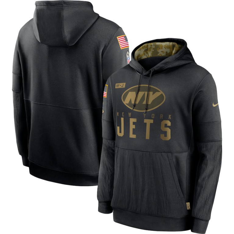 New York Jets 2020 Salute To Service Sideline Performance Pullover Hoodie Black cheap jerseys for sale - CheapJerseys.Shop