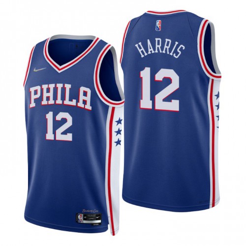 Philadelphia 76ers #12 Tobias Harris Royal Mens 2021-22 75th Anniversary Diamond Swingman Jersey - Icon Edition Mens cheap jerseys for sale - CheapJerseys.Shop