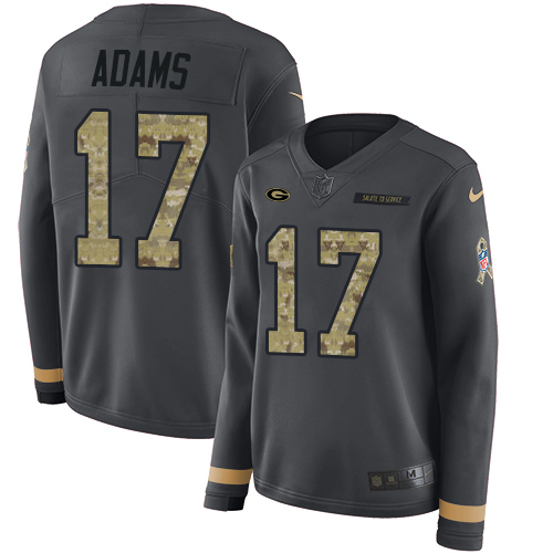 Packers #17 Davante Adams Anthracite Salute To Service Women's Stitched Limited Therma Long Sleeve Jersey cheap jerseys for sale - CheapJerseys.Shop