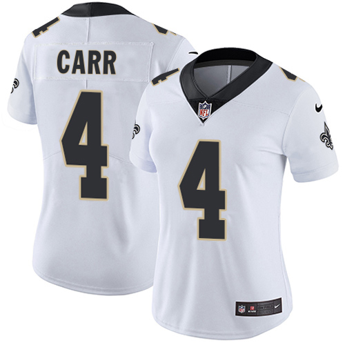 Saints #4 Derek Carr White Women's Stitched Vapor Untouchable Limited Jersey cheap jerseys for sale - CheapJerseys.Shop