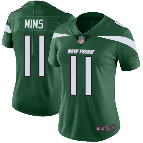 New York Jets #11 Denzel Mim Green Team Color Women's Stitched Vapor Untouchable Limited Jersey Womens cheap jerseys for sale - CheapJerseys.Shop