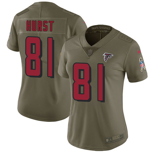 Atlanta Falcons #81 Hayden Hurst Olive Women's Stitched Limited 2017 Salute To Service Jersey Womens cheap jerseys for sale - CheapJerseys.Shop