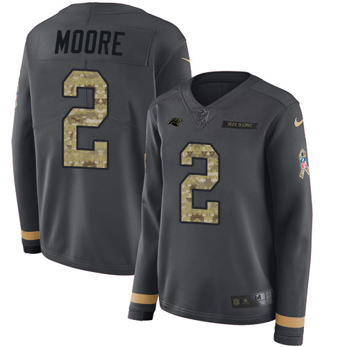 Panthers #2 DJ Moore Anthracite Salute To Service Women's Stitched Limited Therma Long Sleeve Jersey cheap jerseys for sale - CheapJerseys.Shop