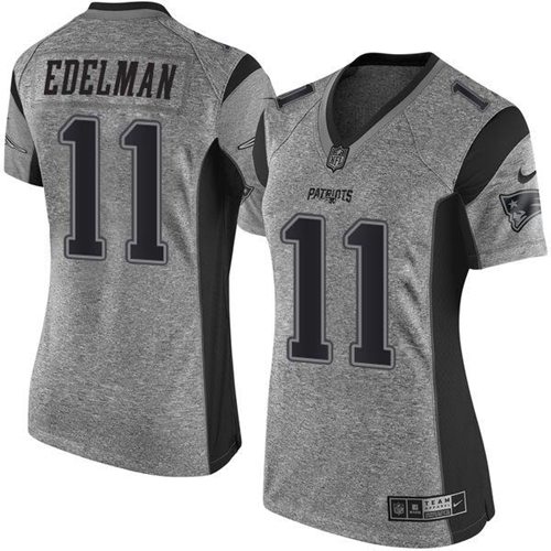 Patriots #11 Julian Edelman Gray Women's Stitched Limited Gridiron Gray Jersey cheap jerseys for sale - CheapJerseys.Shop