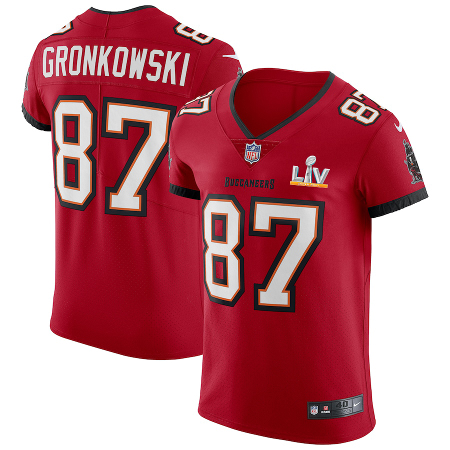 Tampa Bay Buccaneers #87 Rob Gronkowski Men's Super Bowl LV Bound Red Vapor Elite Jersey cheap jerseys for sale - CheapJerseys.Shop