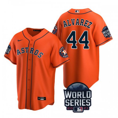 Houston Houston Astros #44 Yordan Alvarez Youth 150th Anniversary 2021 World Series Authentic Jersey - Orange Youth cheap jerseys for sale - CheapJerseys.Shop