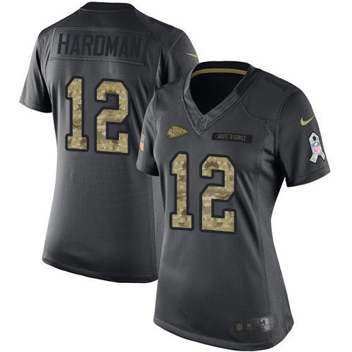 Chiefs #12 Mecole Hardman Black Women's Stitched Limited 2016 Salute To Service Jersey cheap jerseys for sale - CheapJerseys.Shop