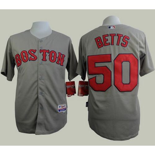 Boston Red Sox #50 Mookie Betts Grey Cool Base Stitched Jersey Men's cheap jerseys for sale - CheapJerseys.Shop