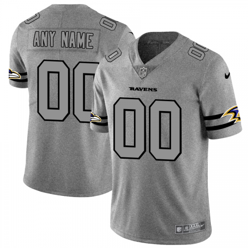 Baltimore Ravens Custom Men's Gray Gridiron II Vapor Untouchable Limited Jersey cheap jerseys for sale - CheapJerseys.Shop