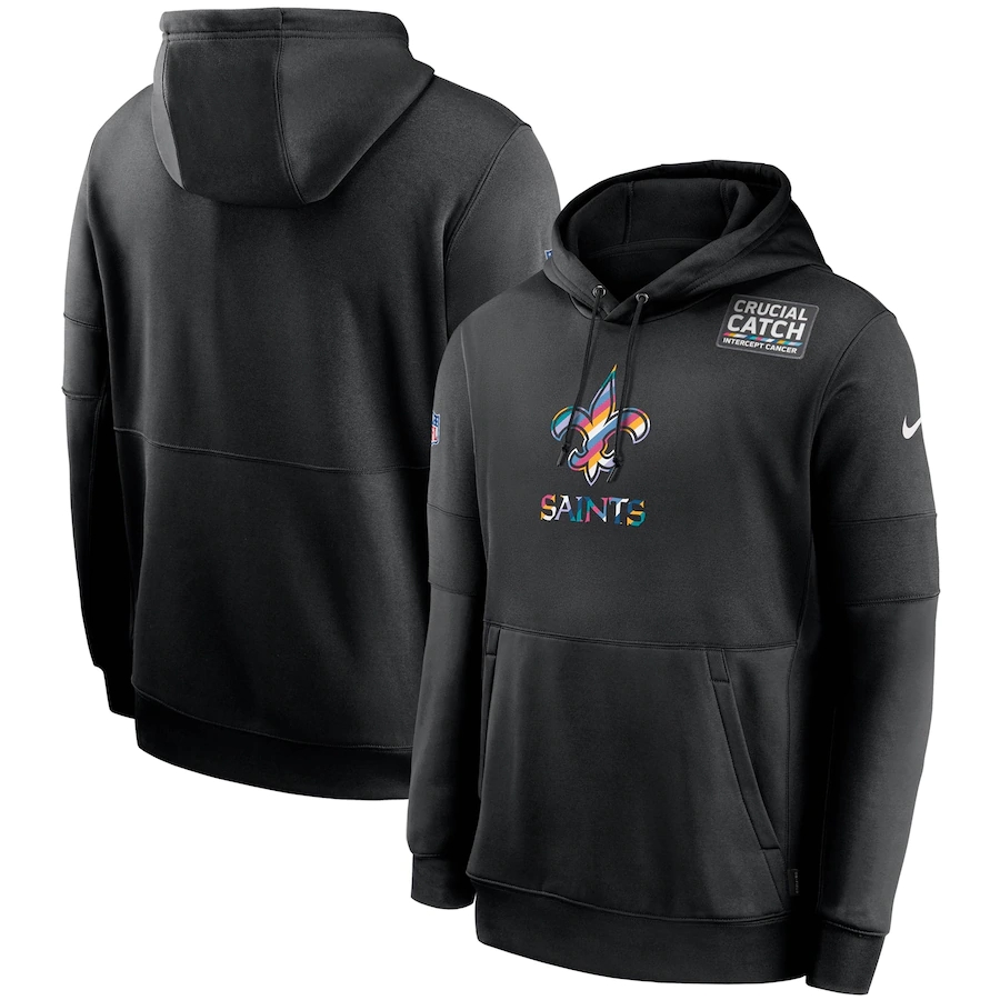 New Orleans Saints 2020 Crucial Catch Sideline Performance Pullover Hoodie Black cheap jerseys for sale - CheapJerseys.Shop