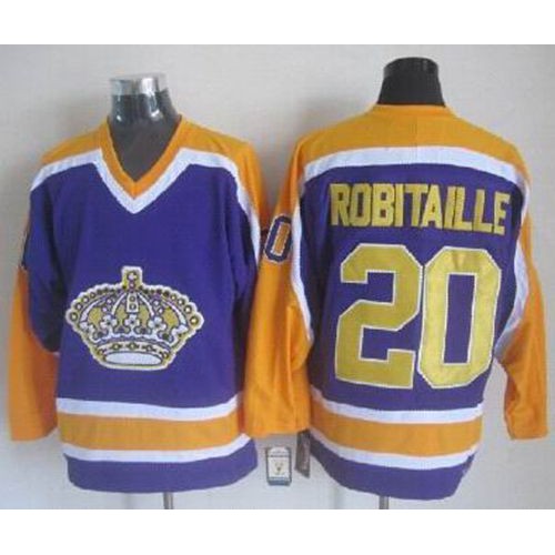 Los Angeles Kings #20 Luc Robitaille Purple CCM Throwback Stitched Jersey Men's cheap jerseys for sale - CheapJerseys.Shop