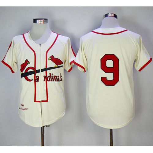 Mitchell And Ness 1946 St.Louis Cardinals #9 Enos Slaughter Cream Throwback Stitched Jersey Men's cheap jerseys for sale - CheapJerseys.Shop
