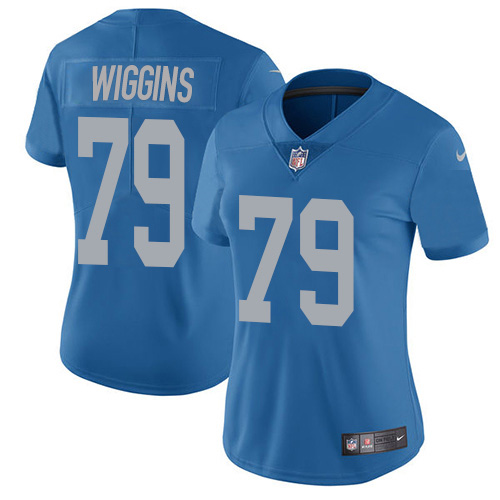 Detroit Lions #79 Kenny Wiggins Blue Throwback Women's Stitched Vapor Untouchable Limited Jersey Womens cheap jerseys for sale - CheapJerseys.Shop