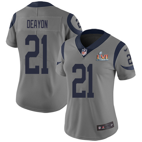Los Angeles Rams #21 Donte Deayon Gray Super Bowl LVI Patch Women's Stitched Limited Inverted Legend Jersey Womens cheap jerseys for sale - CheapJerseys.Shop