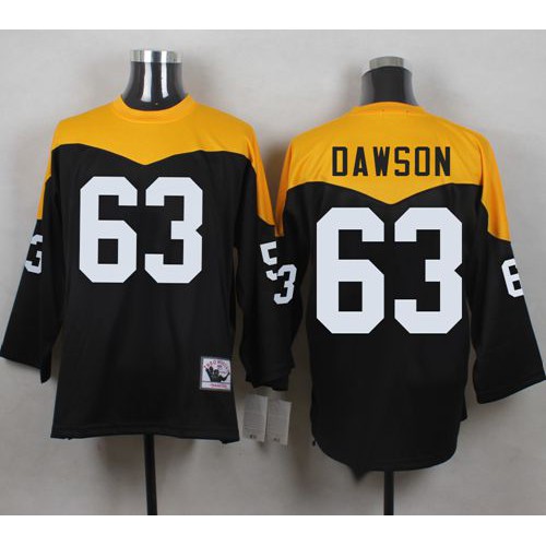 Mitchell And Ness 1967 Pittsburgh Steelers #63 Dermontti Dawson Black/Yelllow Throwback Men's Stitched Jersey Men's cheap jerseys for sale - CheapJerseys.Shop