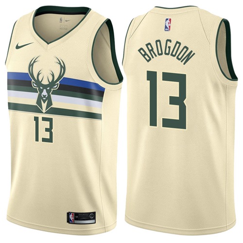 Milwaukee Bucks #13 Malcolm Brogdon Cream Swingman City Edition Jersey Mens cheap jerseys for sale - CheapJerseys.Shop