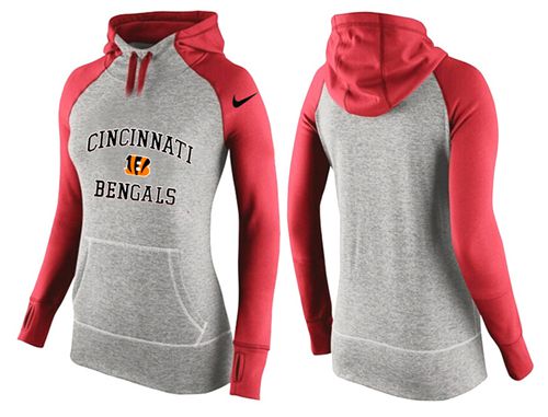Women's Cincinnati Bengals Performance Hoodie Grey & Red_2 cheap jerseys for sale - CheapJerseys.Shop