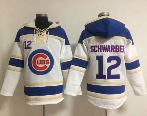 Cubs #12 Kyle Schwarber White Sawyer Hooded Sweatshirt Hoodie cheap jerseys for sale - CheapJerseys.Shop