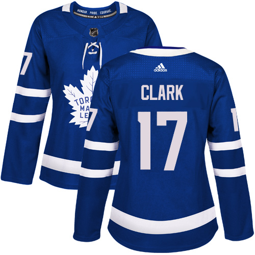 Maple Toronto Maple Leafs #17 Wendel Clark Blue Home Authentic Women's Stitched Jersey Womens cheap jerseys for sale - CheapJerseys.Shop