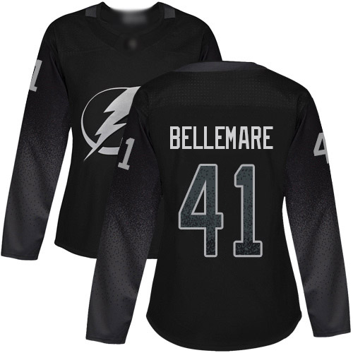 Tampa Bay Lightning #41 Pierre-Edouard Bellemare Black Women's Alternate Authentic Stitched Jersey Womens cheap jerseys for sale - CheapJerseys.Shop