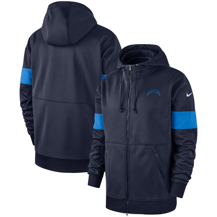 Los Angeles Chargers Sideline Performance Full-Zip Hoodie Navy cheap jerseys for sale - CheapJerseys.Shop