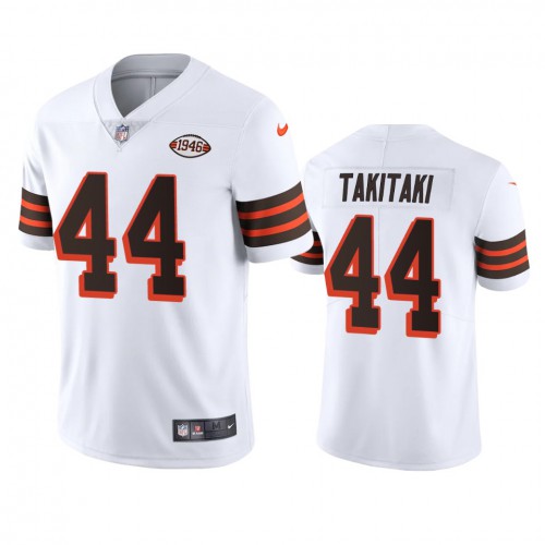 Cleveland Cleveland Browns #44 Sione Takitaki 1946 Collection Alternate Vapor Limited Jersey - White Men's cheap jerseys for sale - CheapJerseys.Shop