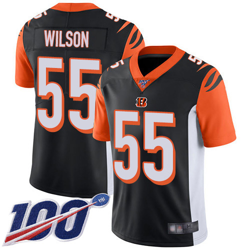 Cincinnati Bengals #55 Logan Wilson Black Team Color Men's Stitched 100th Season Vapor Untouchable Limited Jersey Men's cheap jerseys for sale - CheapJerseys.Shop