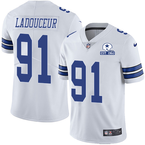 Dallas Cowboys #91 L.P. Ladouceur White Men's Stitched With Established In 1960 Patch Vapor Untouchable Limited Jersey Men's cheap jerseys for sale - CheapJerseys.Shop