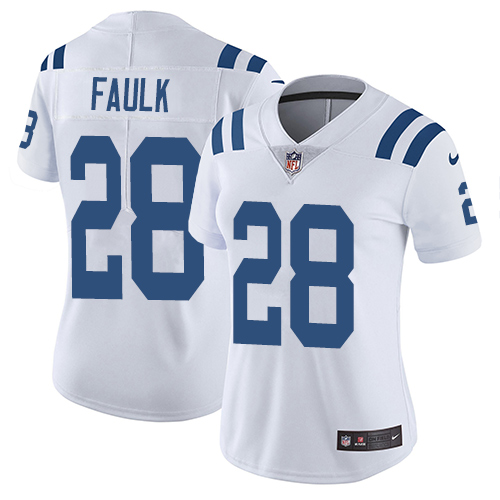 Indianapolis Colts #28 Marshall Faulk White Women's Stitched Vapor Untouchable Limited Jersey Womens cheap jerseys for sale - CheapJerseys.Shop
