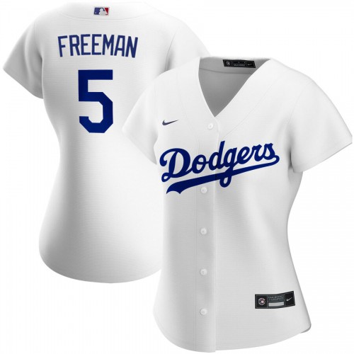 Los Angeles Los Angeles Dodgers #5 Freddie Freeman Women's Home 2020 Player Jersey - White Womens cheap jerseys for sale - CheapJerseys.Shop