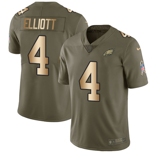Philadelphia Eagles #4 Jake Elliott Olive/Gold Men's Stitched Limited 2017 Salute To Service Jersey Men's cheap jerseys for sale - CheapJerseys.Shop
