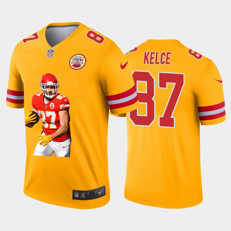 Kansas City Chiefs #87 Travis Kelce Team Hero Vapor Limited Jersey Yellow cheap jerseys for sale - CheapJerseys.Shop