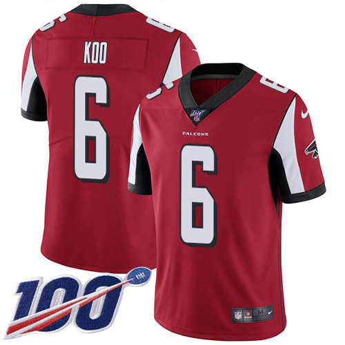 Falcons #6 Younghoe Koo Red Team Color Men's Stitched 100th Season Vapor Untouchable Limited Jersey cheap jerseys for sale - CheapJerseys.Shop