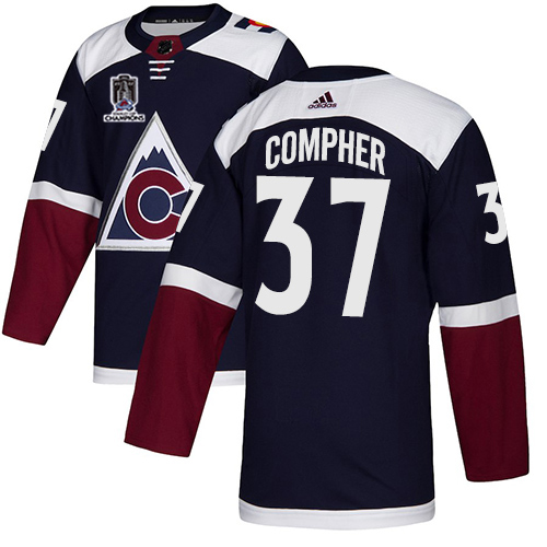 Colorado Avalanche #37 J.T. Compher Navy Youth 2022 Stanley Cup Champions Alternate Authentic Stitched Jersey Youth cheap jerseys for sale - CheapJerseys.Shop