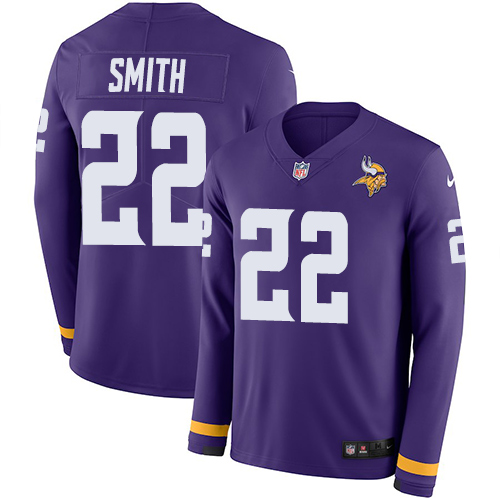 Vikings #22 Harrison Smith Purple Team Color Youth Stitched Limited Therma Long Sleeve Jersey cheap jerseys for sale - CheapJerseys.Shop