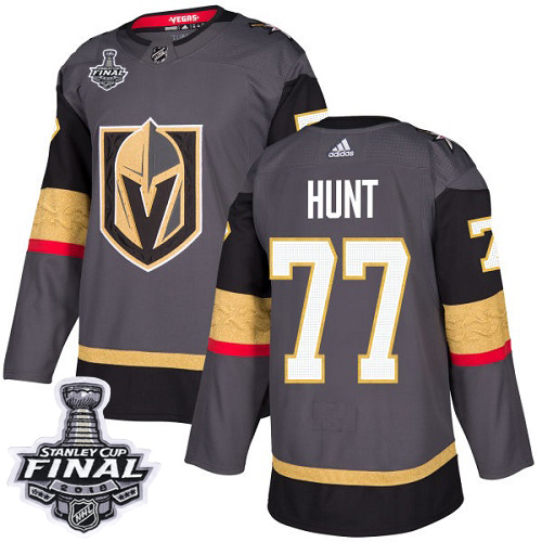 Golden Vegas Golden Knights #77 Brad Hunt Grey Home Authentic 2018 Stanley Cup Final Stitched Jersey Men's cheap jerseys for sale - CheapJerseys.Shop