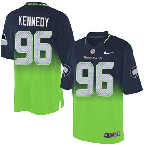 Seattle Seahawks #96 Cortez Kennedy Steel Blue/Green Men's Stitched Elite Fadeaway Fashion Jersey Men's cheap jerseys for sale - CheapJerseys.Shop