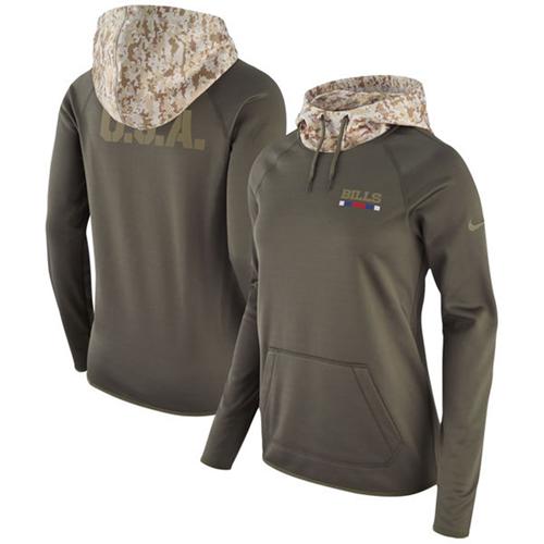Women's Buffalo Bills Olive Salute To Service Performance Pullover Hoodie cheap jerseys for sale - CheapJerseys.Shop