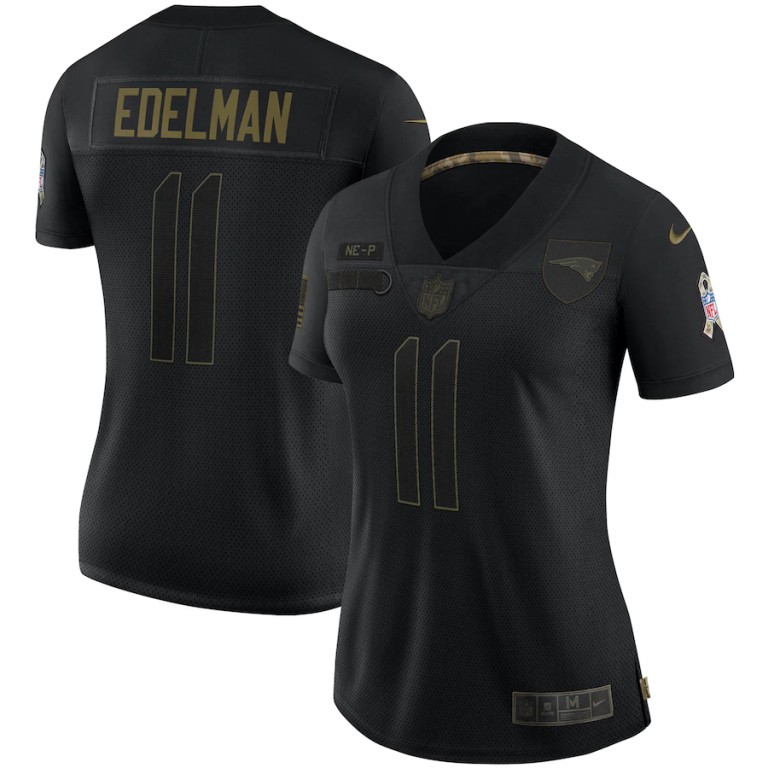 New England Patriots #11 Julian Edelman Women's 2020 Salute To Service Limited Jersey Black cheap jerseys for sale - CheapJerseys.Shop