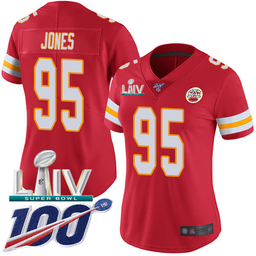 Chiefs #95 Chris Jones Red Super Bowl LIV 2020 Team Color Women's Stitched 100th Season Vapor Untouchable Limited Jersey cheap jerseys for sale - CheapJerseys.Shop