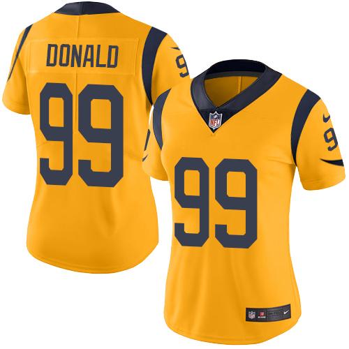 Rams #99 Aaron Donald Gold Women's Stitched Limited Rush Jersey cheap jerseys for sale - CheapJerseys.Shop