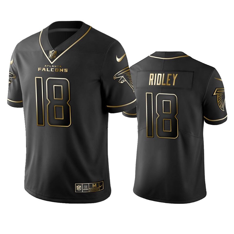 Falcons #18 Calvin Ridley Men's Stitched Vapor Untouchable Limited Black Golden Jersey cheap jerseys for sale - CheapJerseys.Shop