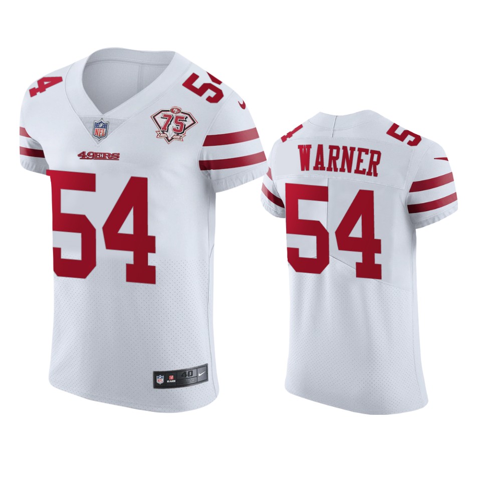 49ers #54 Fred Warner White Men's 75th Anniversary Stitched Vapor Untouchable Elite Jersey cheap jerseys for sale - CheapJerseys.Shop