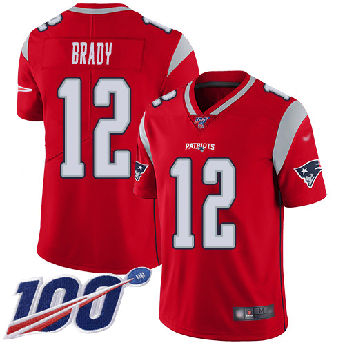 Patriots #12 Tom Brady Red Men's Stitched Limited Inverted Legend 100th Season Jersey cheap jerseys for sale - CheapJerseys.Shop