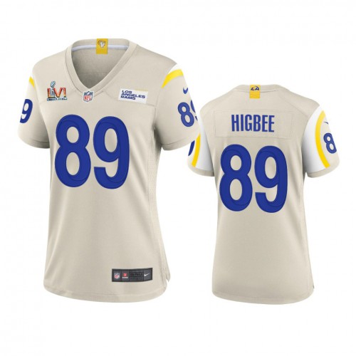 Los Angeles Los Angeles Rams #89 Tyler Higbee Women's Super Bowl LVI Patch Game Jersey - Bone Womens cheap jerseys for sale - CheapJerseys.Shop