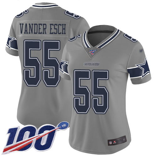 Cowboys #55 Leighton Vander Esch Gray Women's Stitched Limited Inverted Legend 100th Season Jersey cheap jerseys for sale - CheapJerseys.Shop